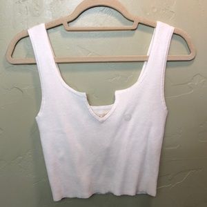 Soft white cropped tank top